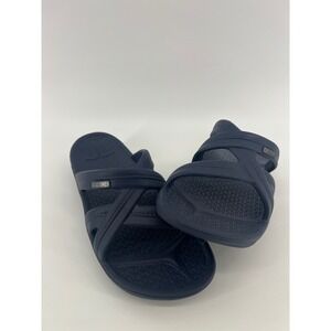 TELIC Lightweight Mallory Slides WOMEN'S Size 6 (2XS) Open Toe Sandals Navy Blue